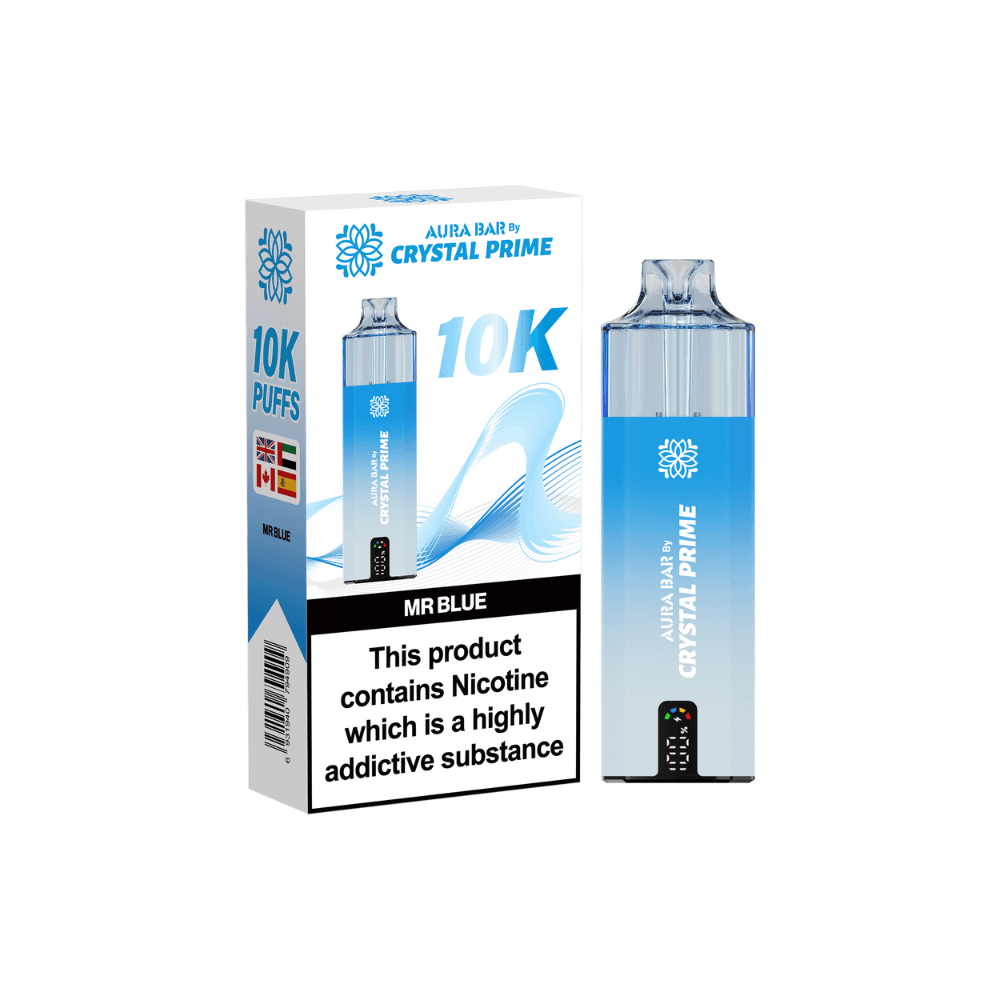 Crystal Prime Aura Bar 10K Prefilled Vape Kit Mr Blue