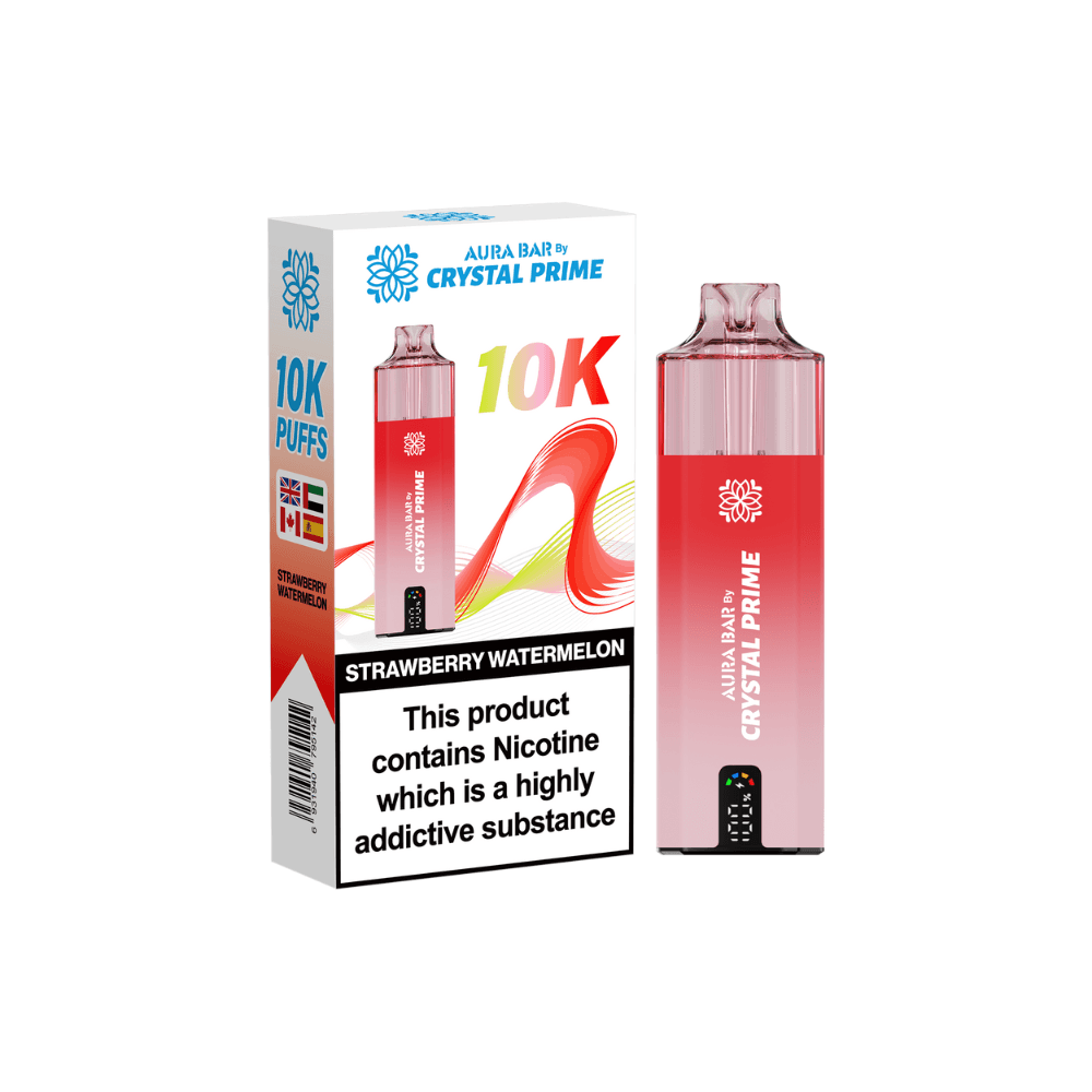 Crystal Prime Aura Bar 10K Prefilled Vape Kit Strawberry Watermelon