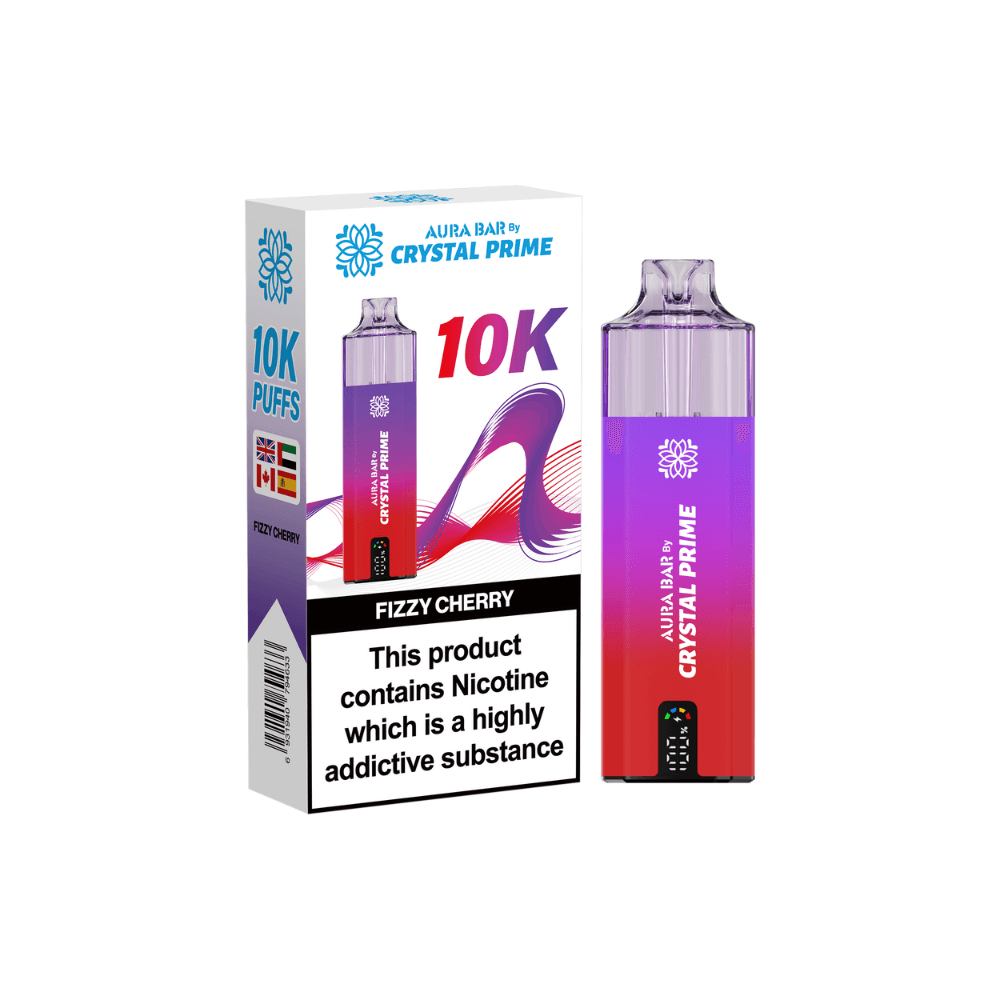 Crystal Prime Aura Bar 10K Prefilled Vape Kit Fizzy Cherry