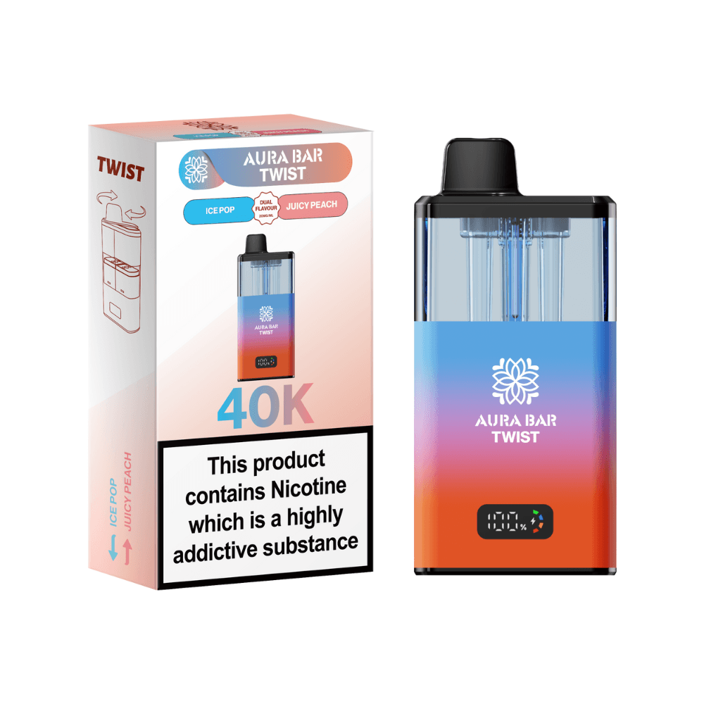 Crystal Prime Aura Bar Twist 40K Vape Kit Ice Pop / Juicy Peach