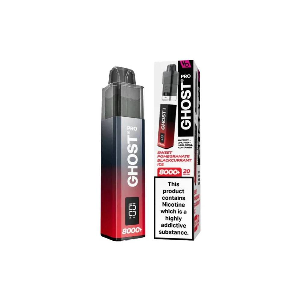 Vapes Bar Ghost Pro 8000 Sweet Pomegranate Blackcurrant Ice