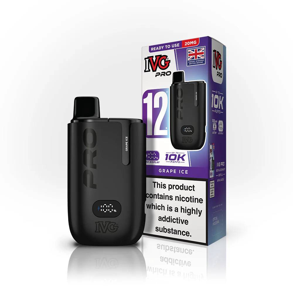 IVG Pro 10k Prefilled Pod Vape Kit Grape Ice