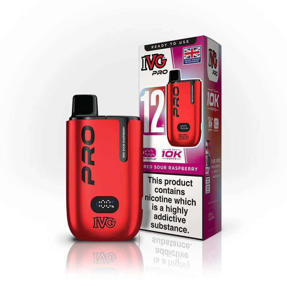 IVG Pro 10k Prefilled Pod Vape Kit Red Sour Raspberry