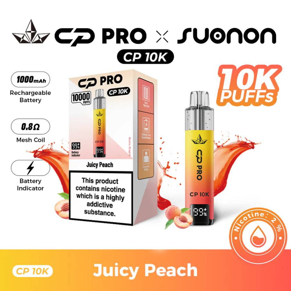 Crystal Pro CP 10k Prefilled Pod Vape Kit Juicy Peach