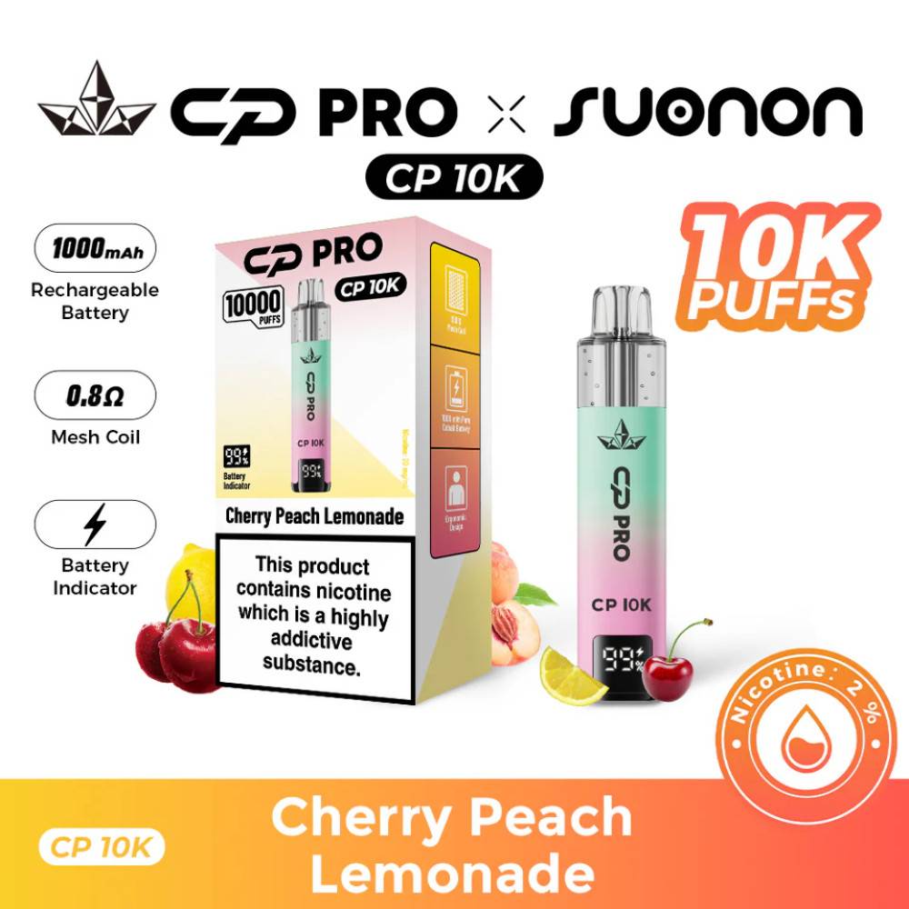 Crystal Pro CP 10k Prefilled Pod Vape Kit Cherry Peach Lemonade