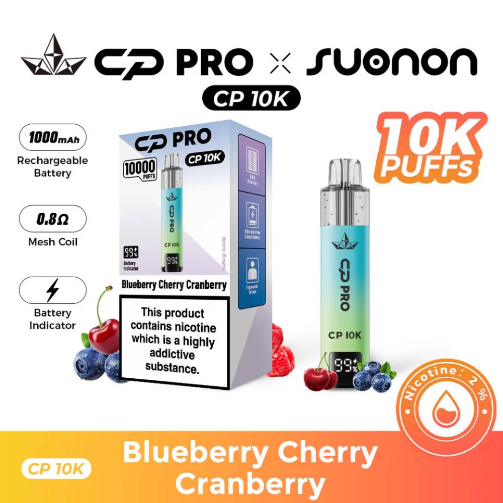 Crystal Pro CP 10k Prefilled Pod Vape Kit Blueberry Cherry Cranberry