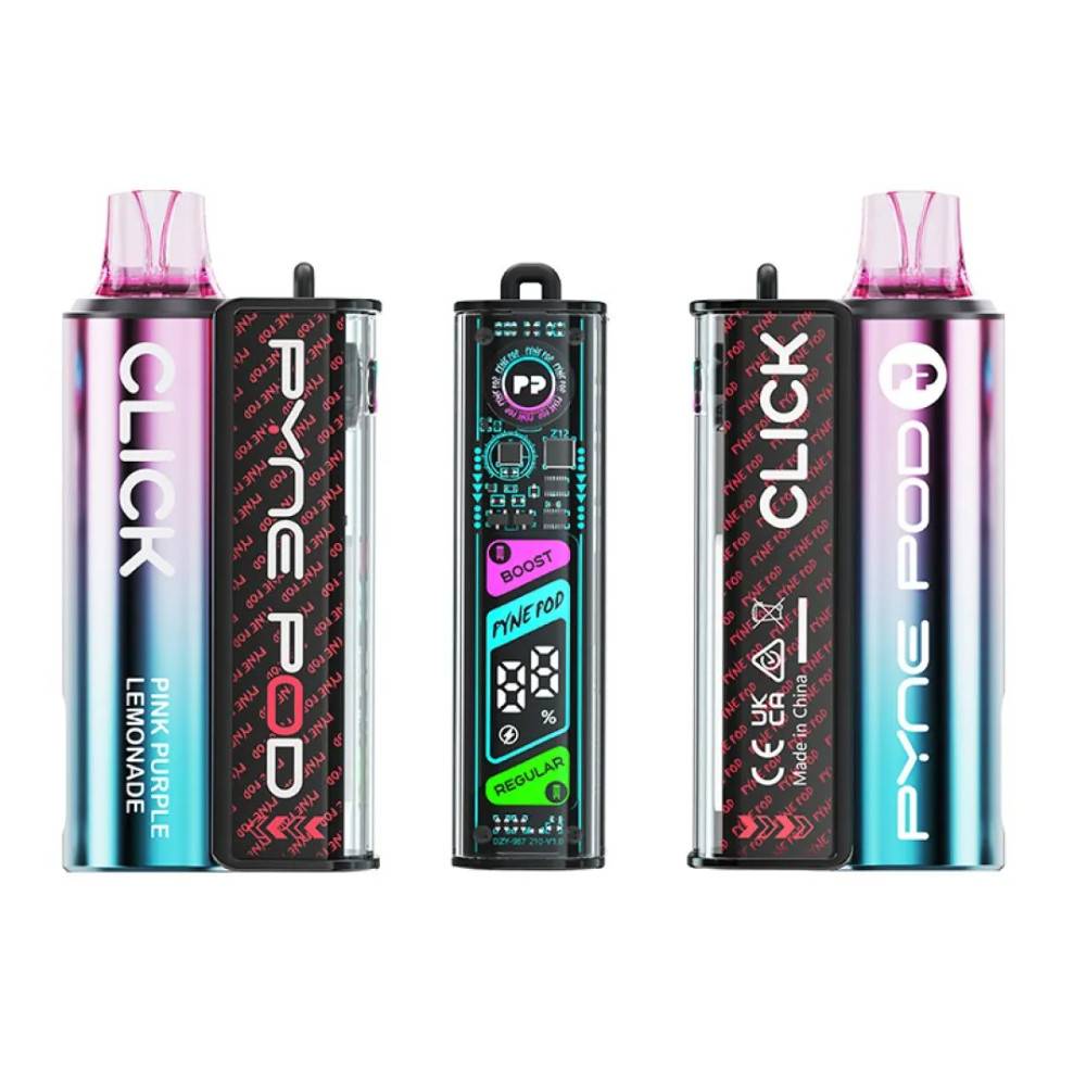 Pyne Pod Click 10k Prefilled Vape Kit Pink Purple Lemonade