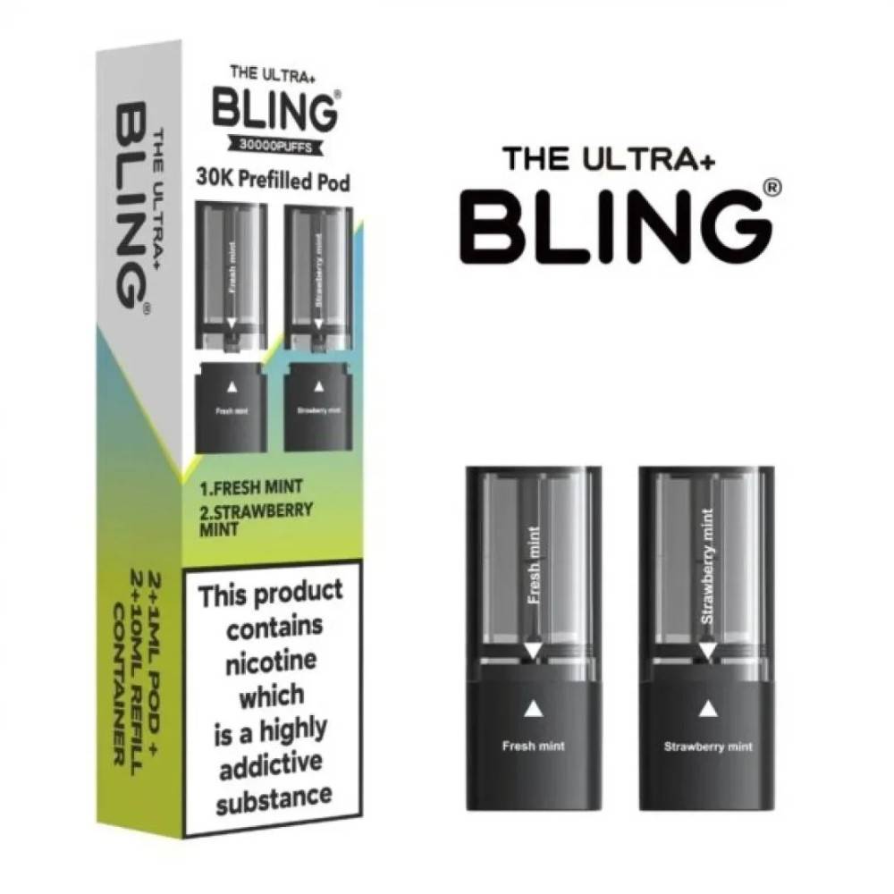 The Crystal Bling Ultra Plus 30k Pods Fresh Mint/Strawberry Mint