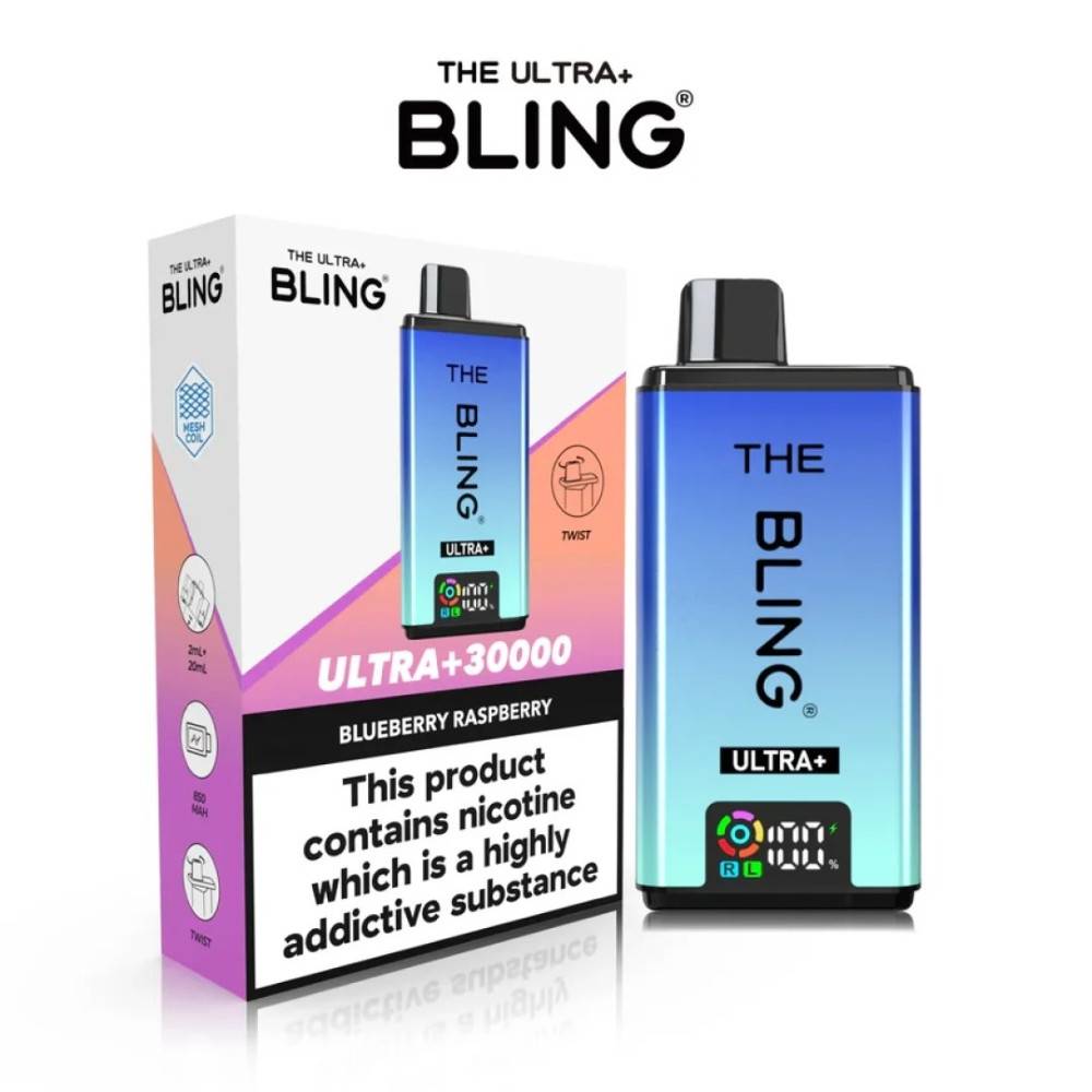 The Crystal Bling Ultra Plus 30K Prefilled Vape Kit Blueberry Raspberry