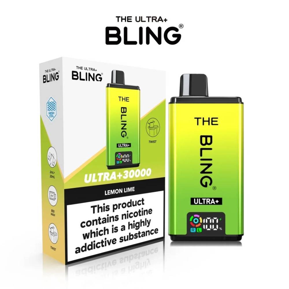 The Crystal Bling Ultra Plus 30K Prefilled Vape Kit Lemon Lime
