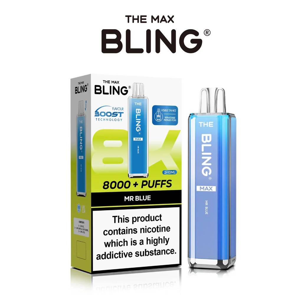 The Crystal Bling Pro Max 10k Prefilled Vape Kit Mr Blue