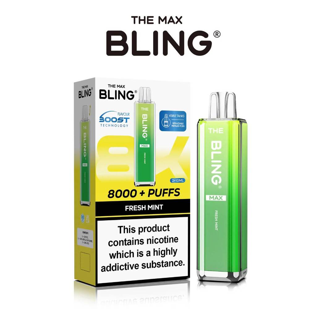 The Crystal Bling Pro Max 10k Prefilled Vape Kit Fresh Mint