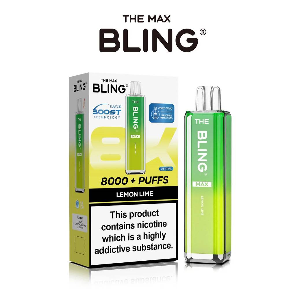 The Crystal Bling Pro Max 10k Prefilled Vape Kit Lemon Lime