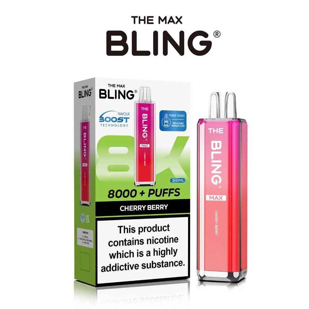 The Crystal Bling Pro Max 10k Prefilled Vape Kit Cherry Berry