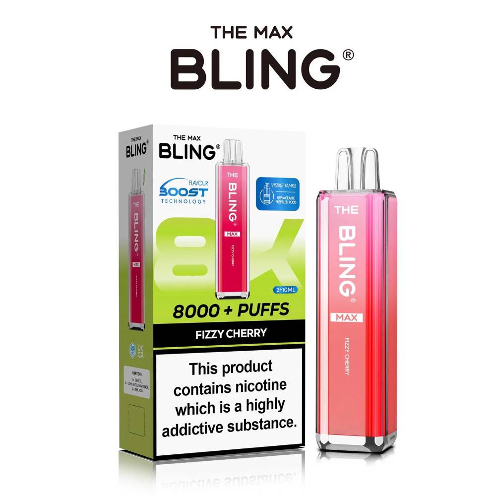 The Crystal Bling Pro Max 10k Prefilled Vape Kit Fizzy Cherry