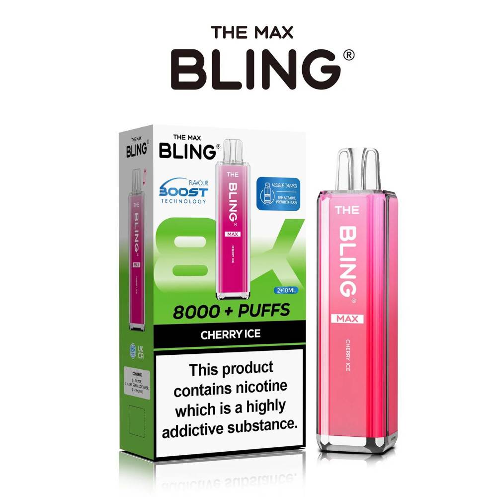 The Crystal Bling Pro Max 10k Prefilled Vape Kit Cherry Ice
