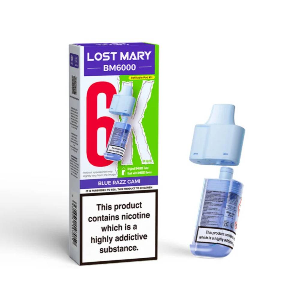 Lost Mary Bm6000 Pods Blue Razz Gami