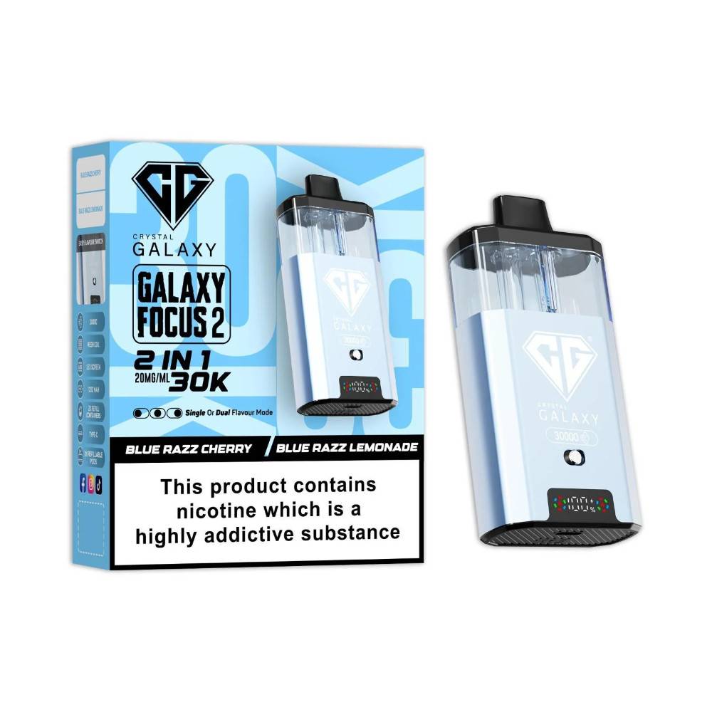 Crystal Galaxy 30k Focus 2 Prefilled Vape Kit Blue Razz Cherry/Blue Razz Lemonade
