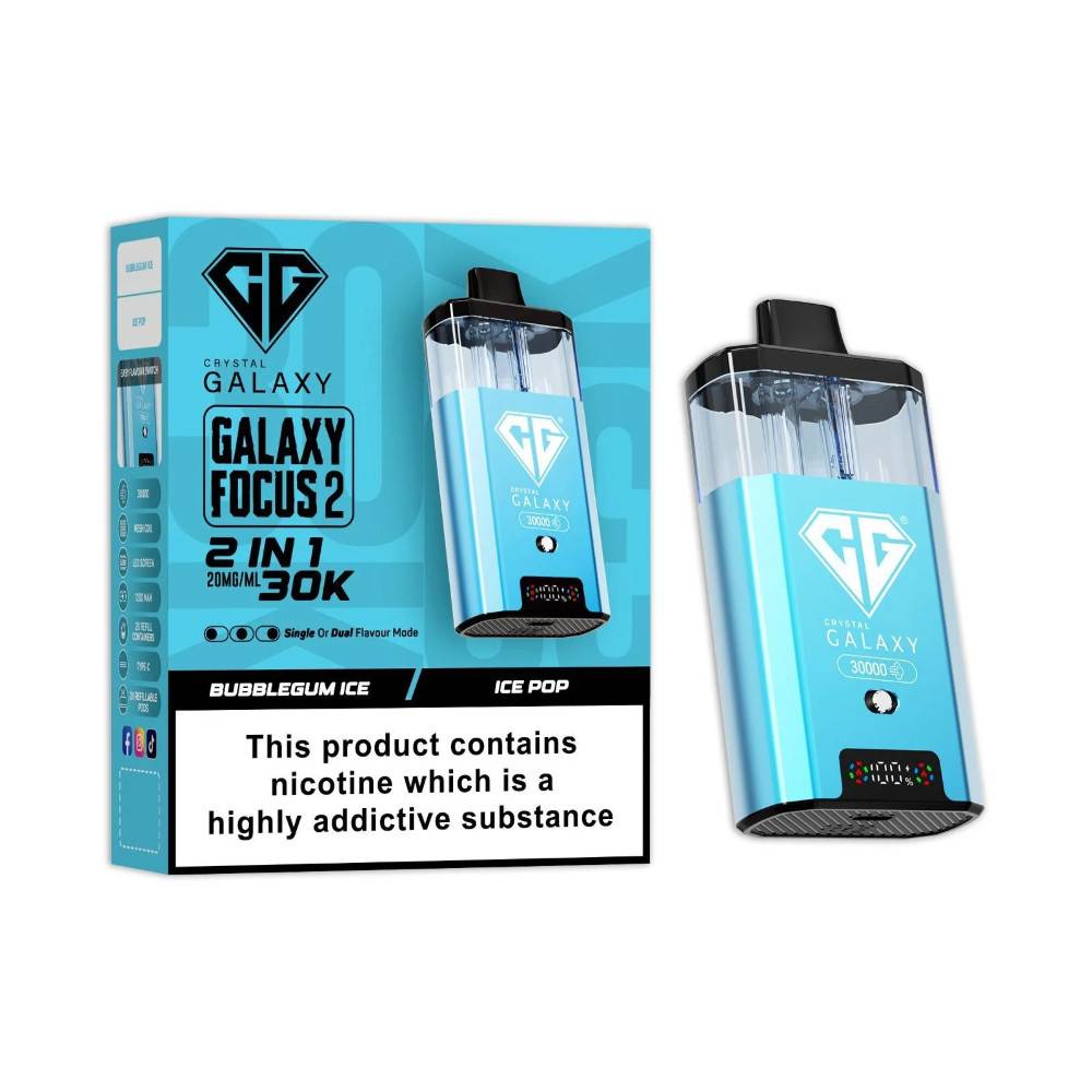 Crystal Galaxy 30k Focus 2 Prefilled Vape Kit Bubblegum Ice/Ice Pop