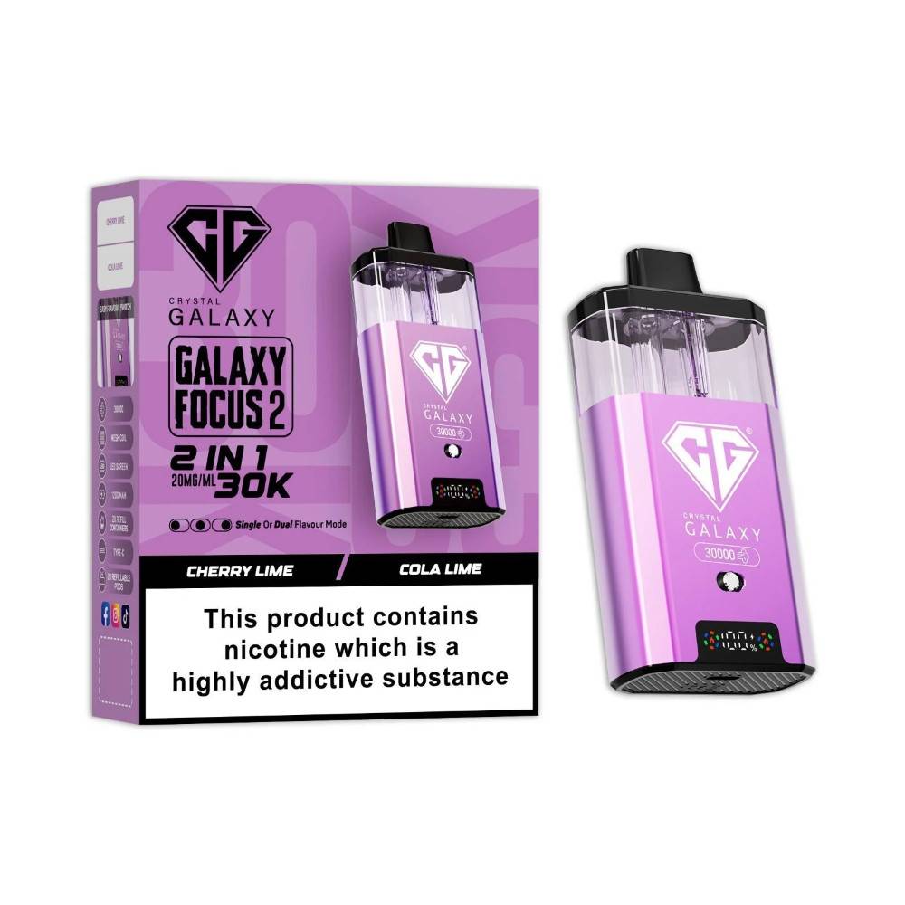 Crystal Galaxy 30k Focus 2 Prefilled Vape Kit Cherry Lime/Cola Lime