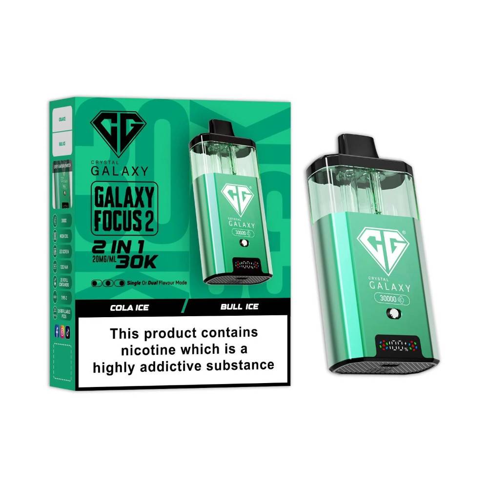 Crystal Galaxy 30k Focus 2 Prefilled Vape Kit Cola Ice/Bull Ice