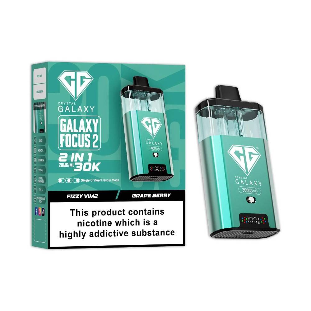 Crystal Galaxy 30k Focus 2 Prefilled Vape Kit Fizzy Vim2/Grape Berry