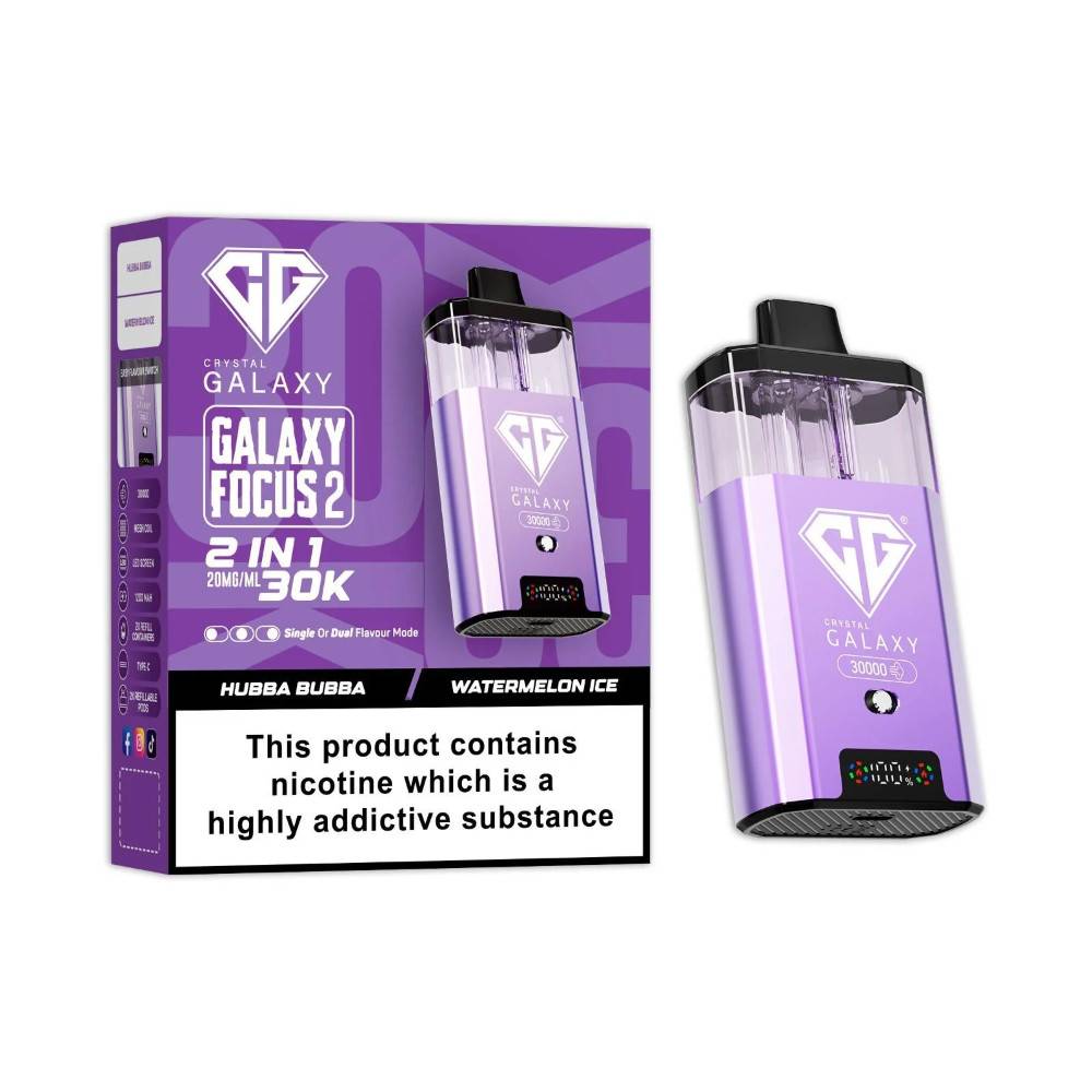 Crystal Galaxy 30k Focus 2 Prefilled Vape Kit Hubba Bubba/Watermelon Ice