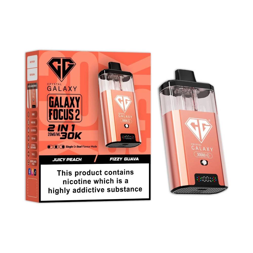 Crystal Galaxy 30k Focus 2 Prefilled Vape Kit Juicy Peach/Fizzy Guava