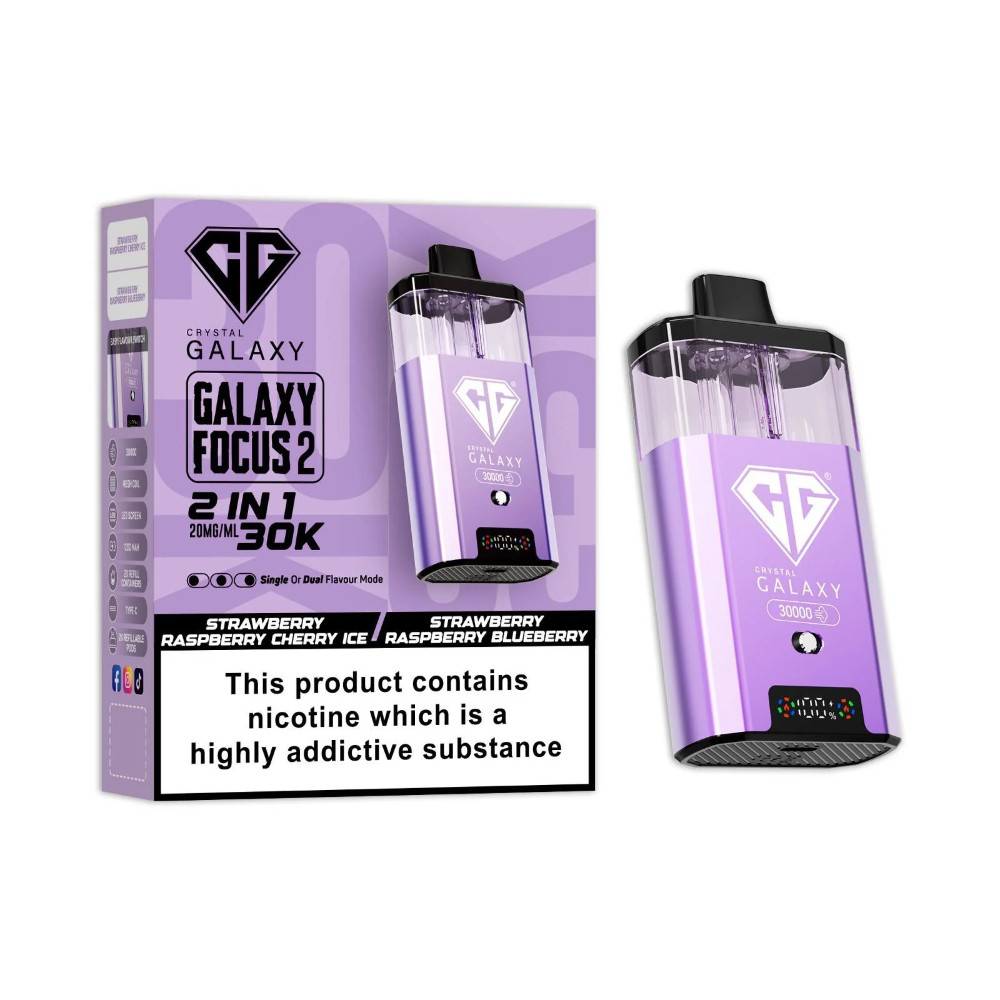 Crystal Galaxy 30k Focus 2 Prefilled Vape Kit Strawberry Raspberry Cherry Ice/Strawberry Raspberry Blueberry