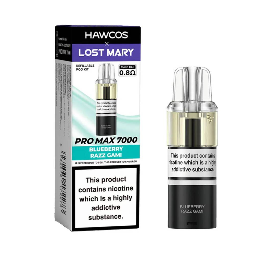 Lost Mary Hawcos Pro Max 7000 Pods Blueberry Razz Gami