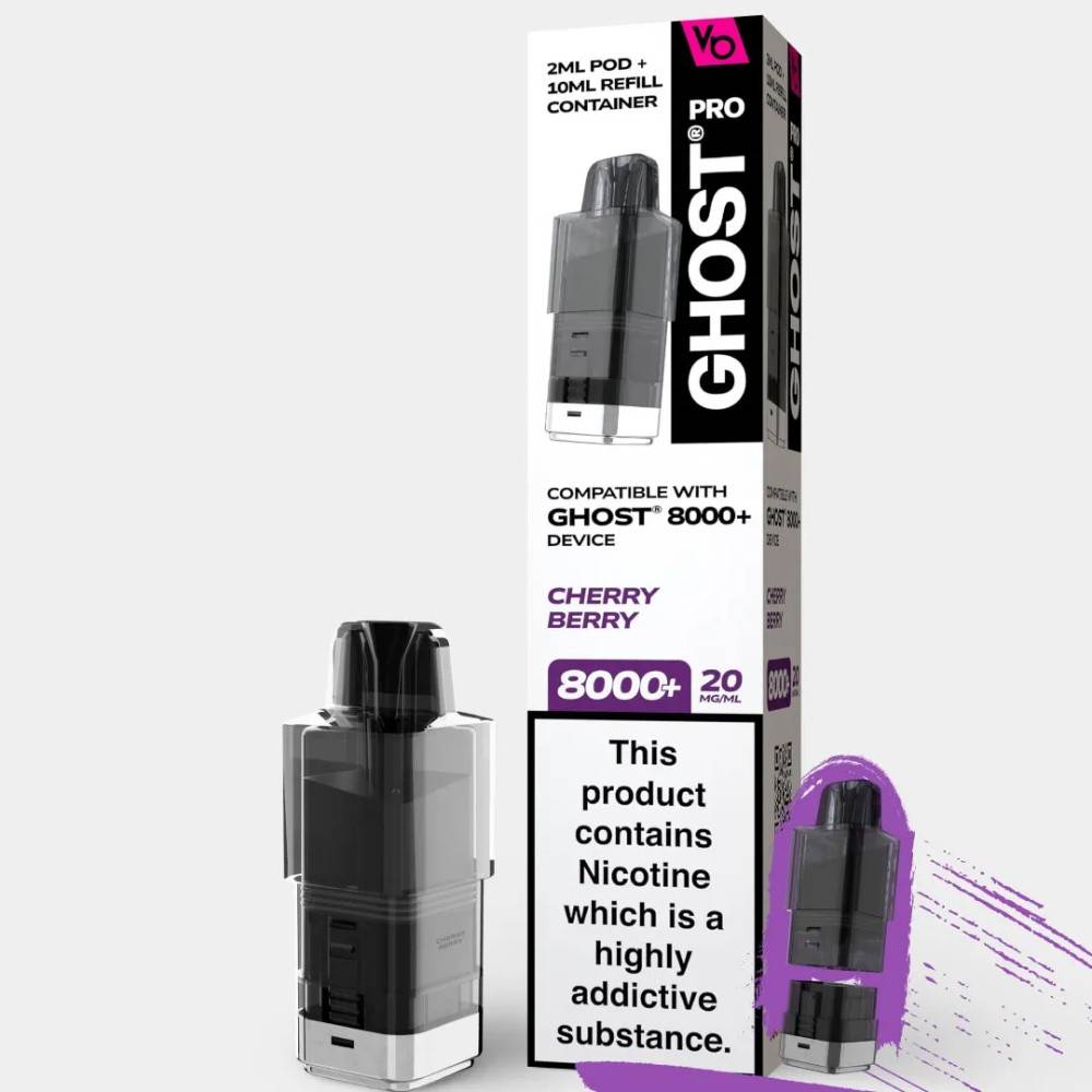 Vapes Bars Ghost Pro 8000 Pods Cherry Berry