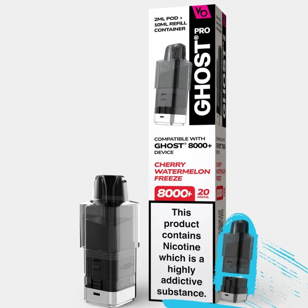 Vapes Bars Ghost Pro 8000 Pods Cherry Watermelon Freeze