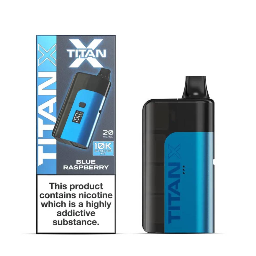 Titan X 10K Prefilled Pod Vape Kit Blue Raspberry
