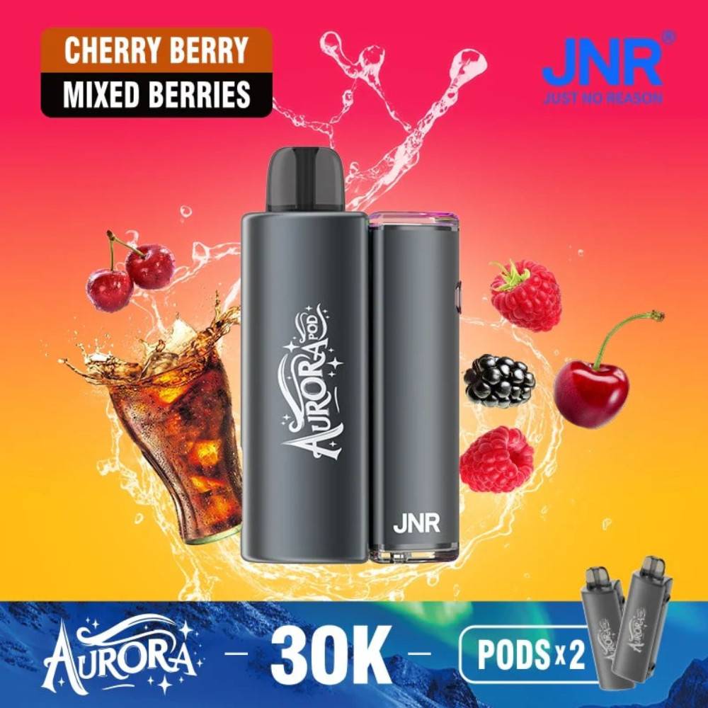 JNR Aurora 30k Prefilled Vape Kit Fizzy Cherry Cola / Blackberry Red Raspberry