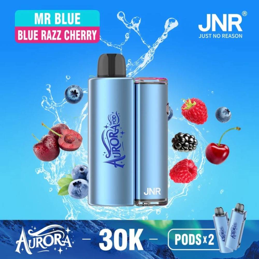 JNR Aurora 30k Prefilled Vape Kit Mr Blue / Blue Razz Cherry