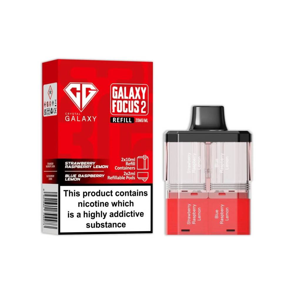 Crystal Galaxy 30k Focus 2 Pods Strawberry Raspberry Lemon / Blueberry Raspberry Lemon