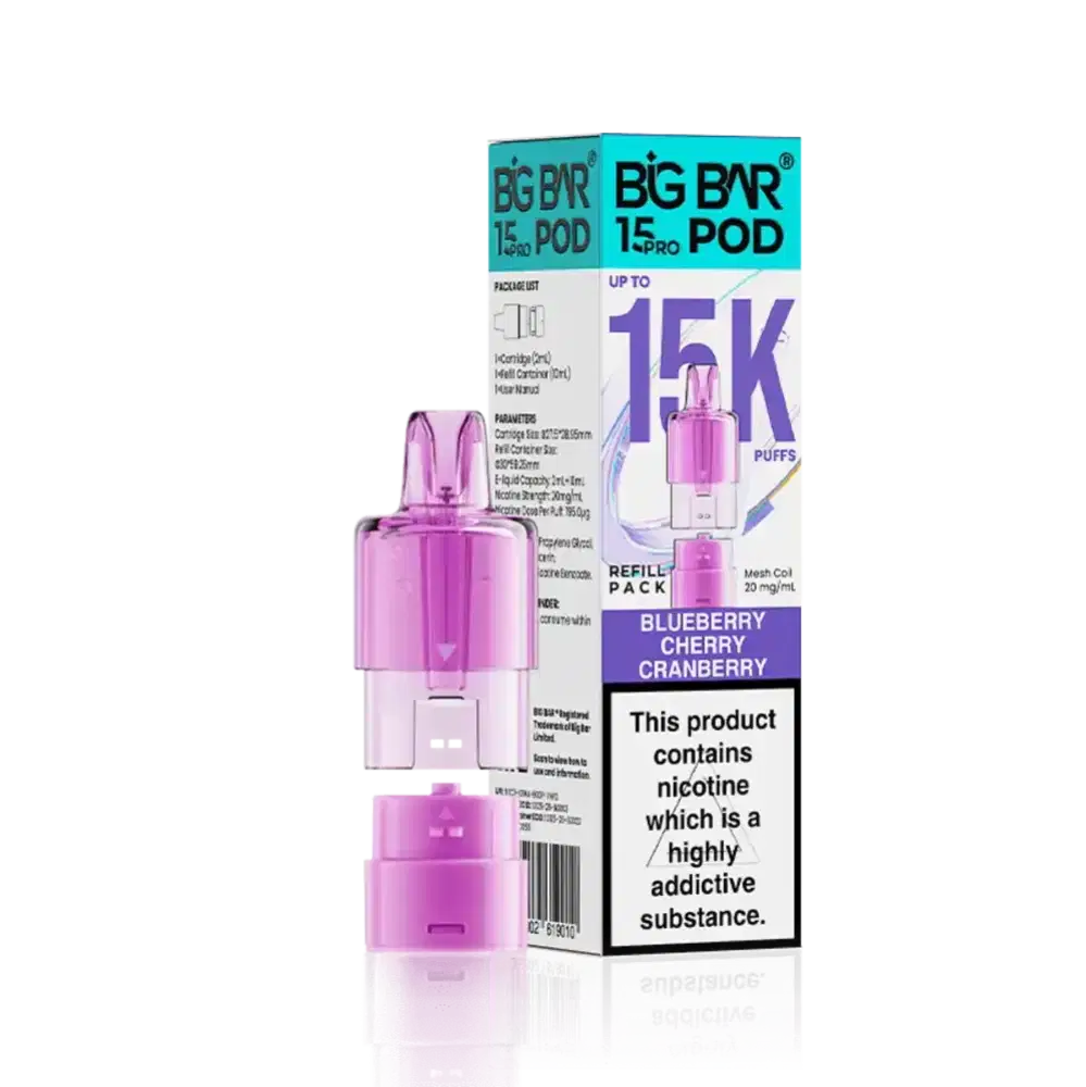Big Bar Pro 15k Refill Pods Blueberry Cherry Cranberry
