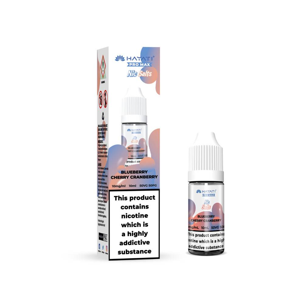 Hayati Pro Max Nic Salts E-Liquids 10ml Blueberry Cherry Cranberry 10mg