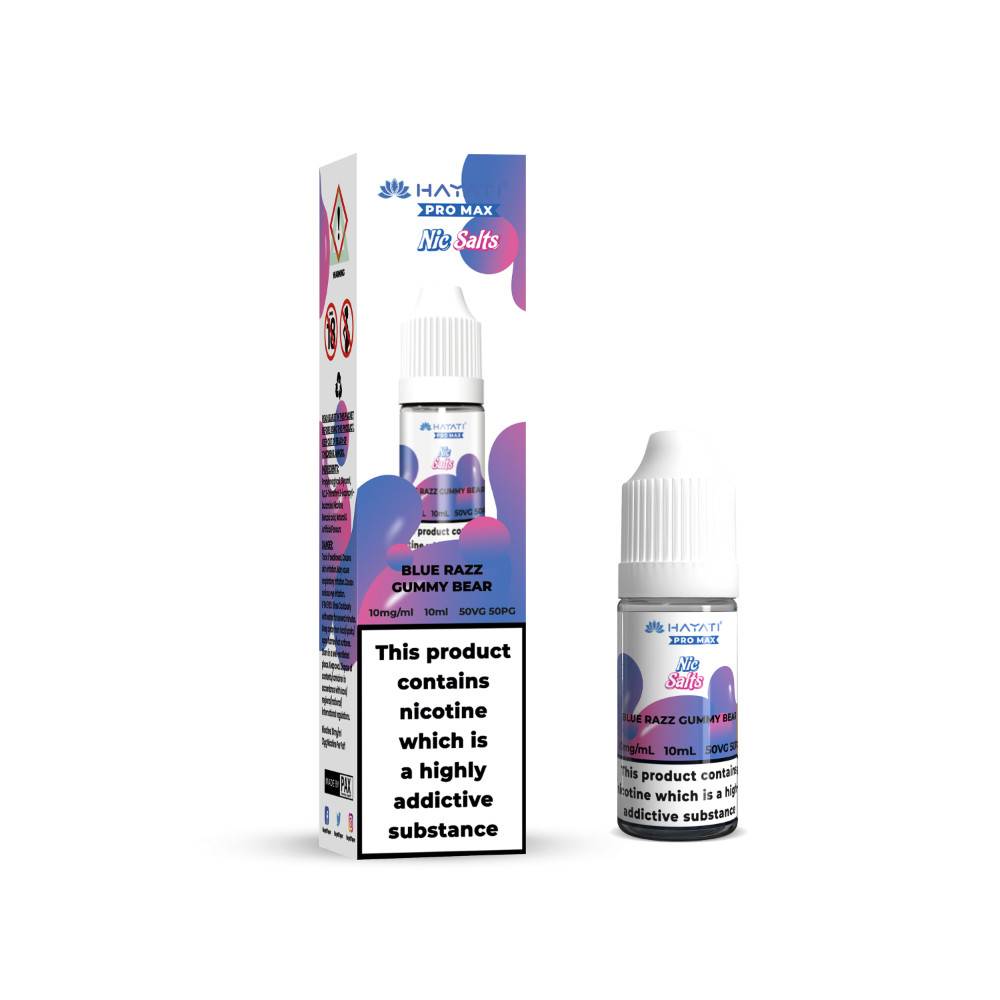 Hayati Pro Max Nic Salts E-Liquids 10ml Blue Razz Gummy Bear 20mg