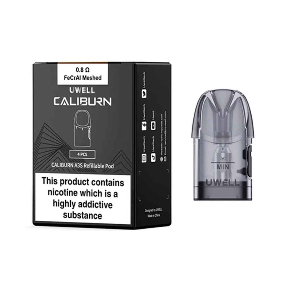 Uwell Caliburn A3S Replacement Pods 4 Packs 1.0ohm
