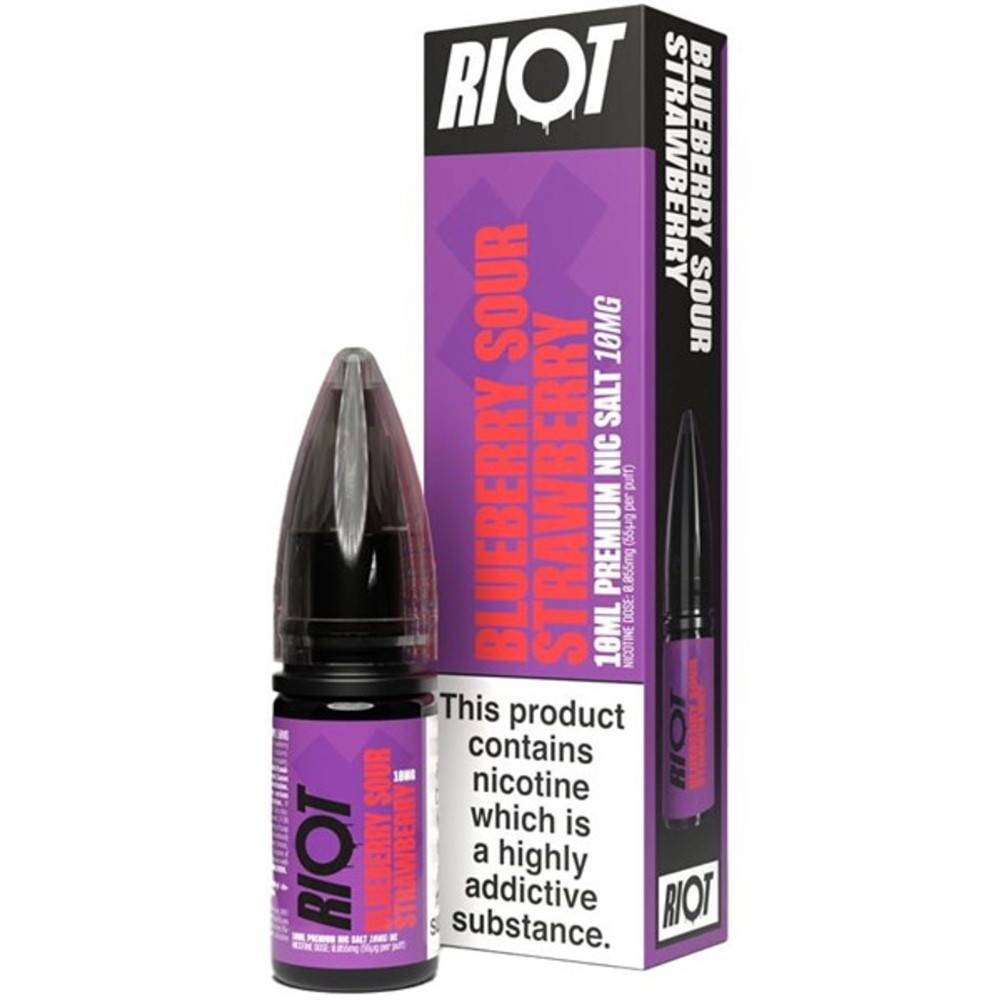 Riot X Nic Salts e liquids 10ml Blueberry Sour Strawberry 10mg