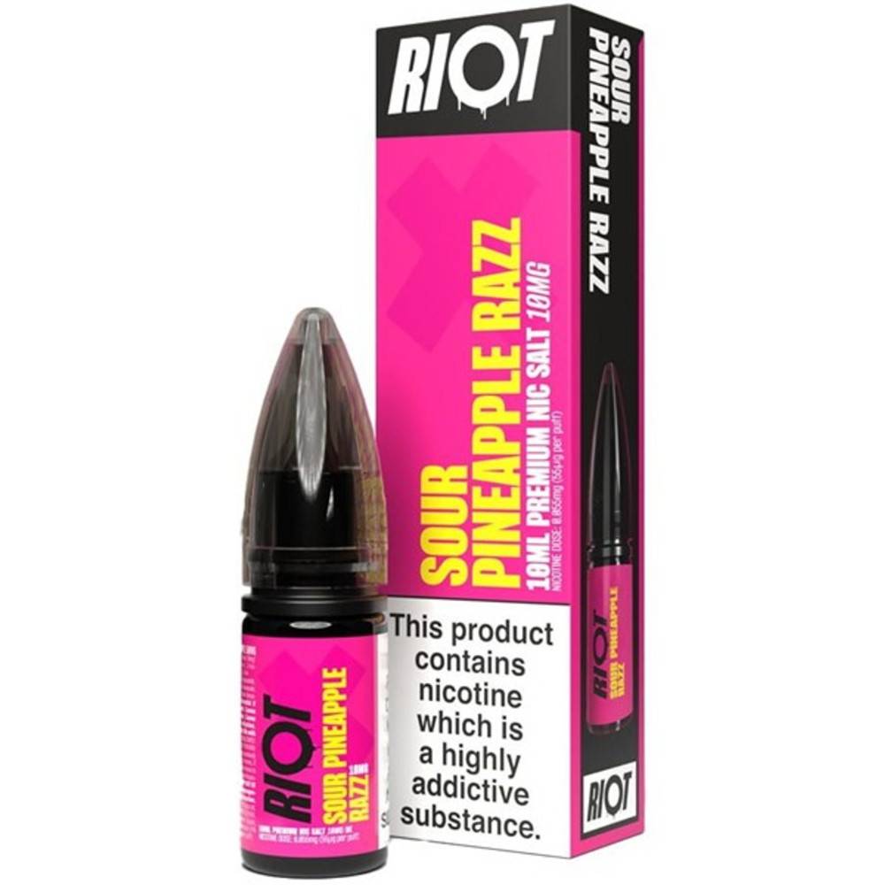 Riot X Nic Salts e liquids 10ml Sour Pineapple Razz 10mg
