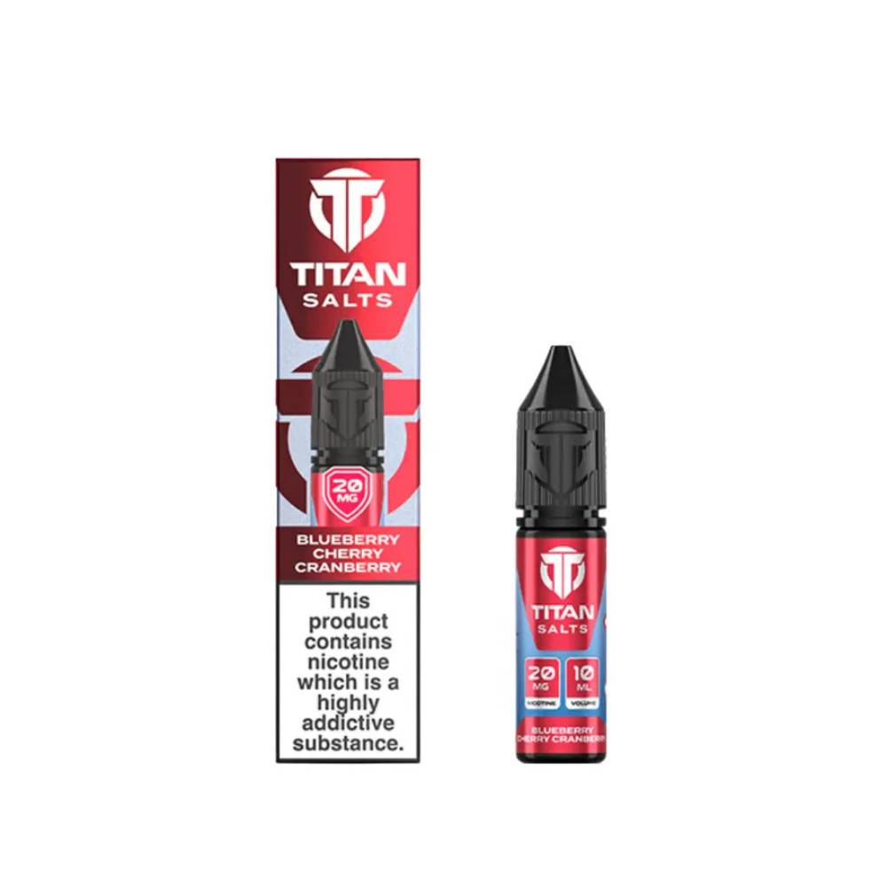 Titan Nic Salts e liquids 10ml Blueberry Cherry Cranberry 10mg