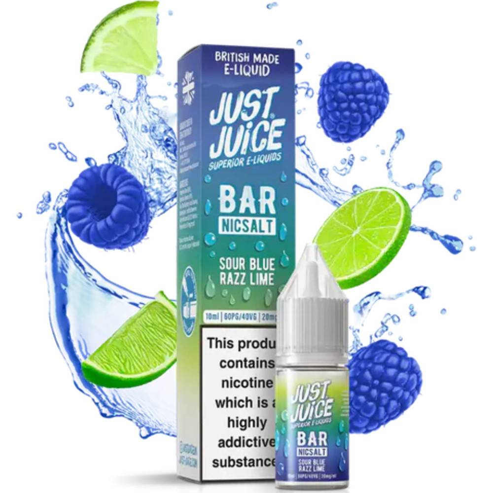 Just Juice Bar Nic Salts e liquids 10ml Sour Blue Razz Lime 10mg
