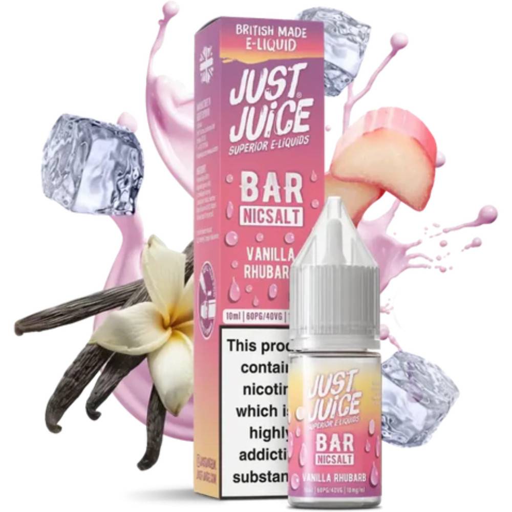 Just Juice Bar Nic Salts e liquids 10ml Vanilla Rhubarb 20mg