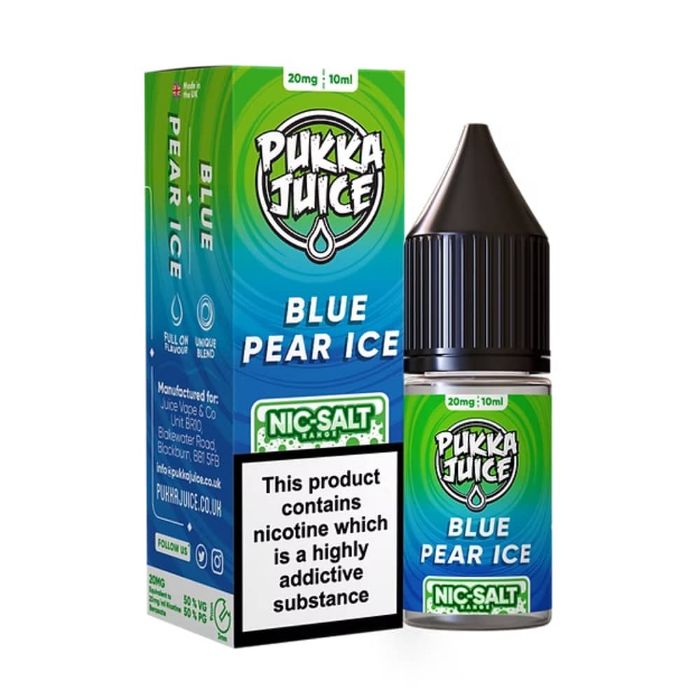 Pukka Juice Nic Salts e liquids 10ml Blue Pear Ice 10mg