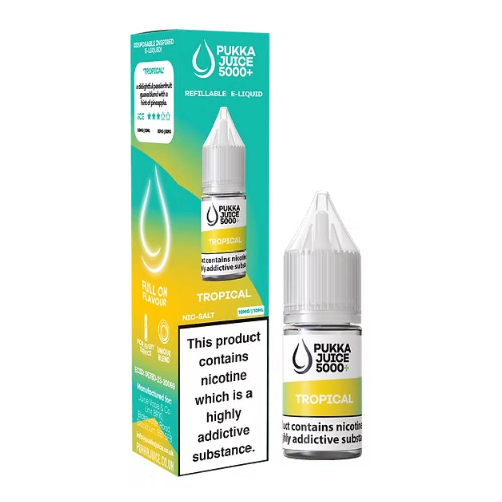 Pukka Juice 5000+ Nic Salts e liquids 10ml Tropical 20mg