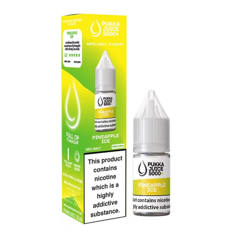 Pukka Juice 5000+ Nic Salts e liquids 10ml Pineapple Ice 10mg