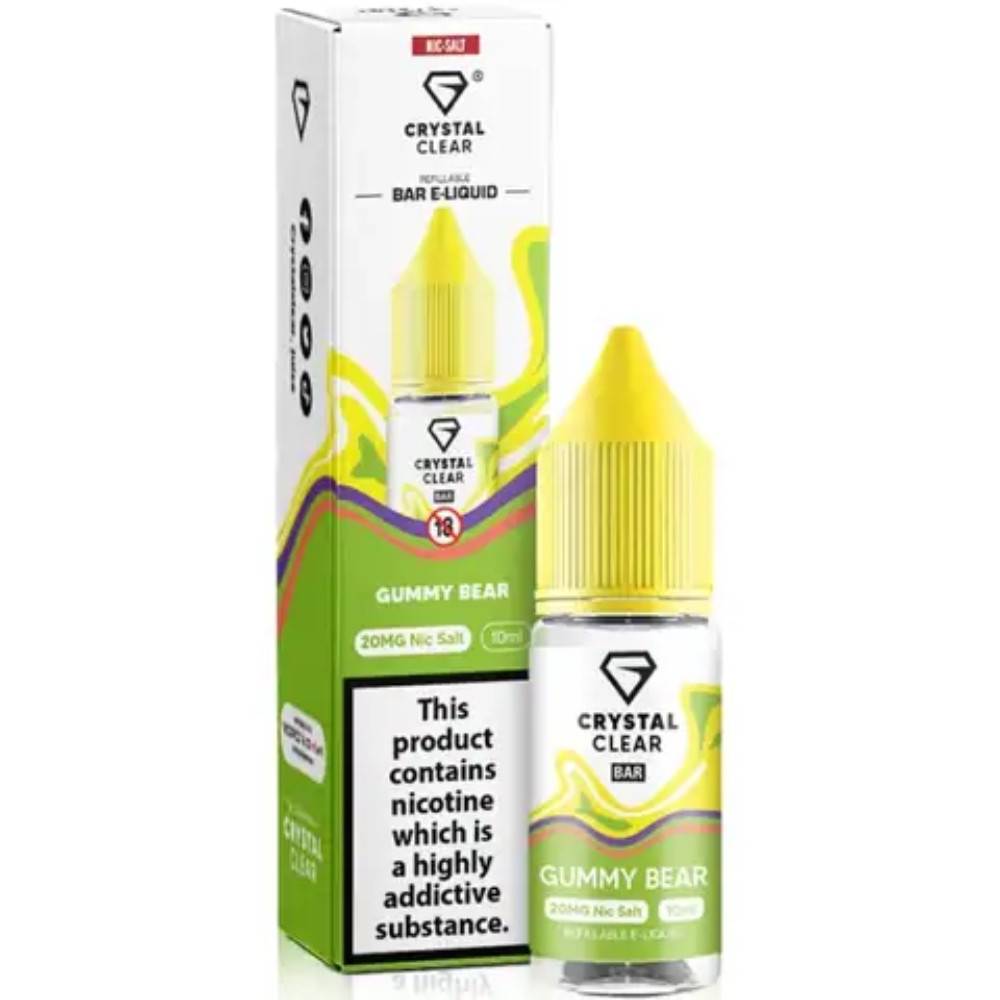Crystal Clear Nic Salts e liquids 10ml Gummy Bear 10mg