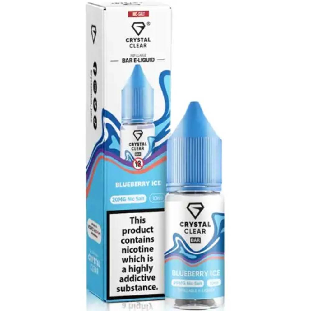 Crystal Clear Nic Salts e liquids 10ml Blueberry Ice 20mg